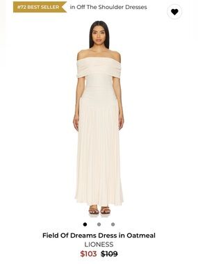 Lioness Off-Shoulder Maxi Dress in Oatmeal